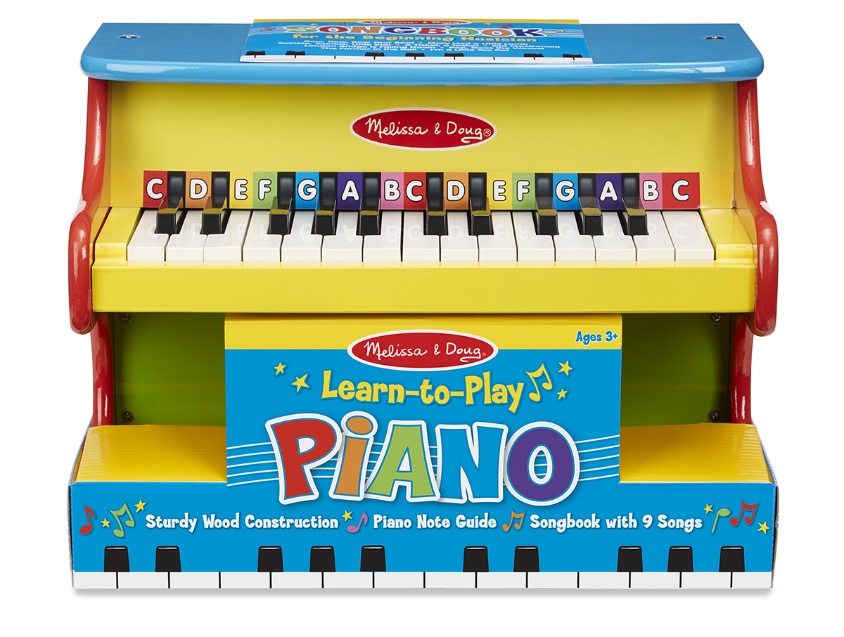 Деревянное пианино «Учимся играть» с песенником  
